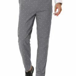 Allegra K Men's Business Trousers Casual Printed Slim Fit Flat Front Chinos Dress Pants 34 Allegra K Men's Business Trousers Casual Printed Slim Fit Flat Front Chinos Dress Pants