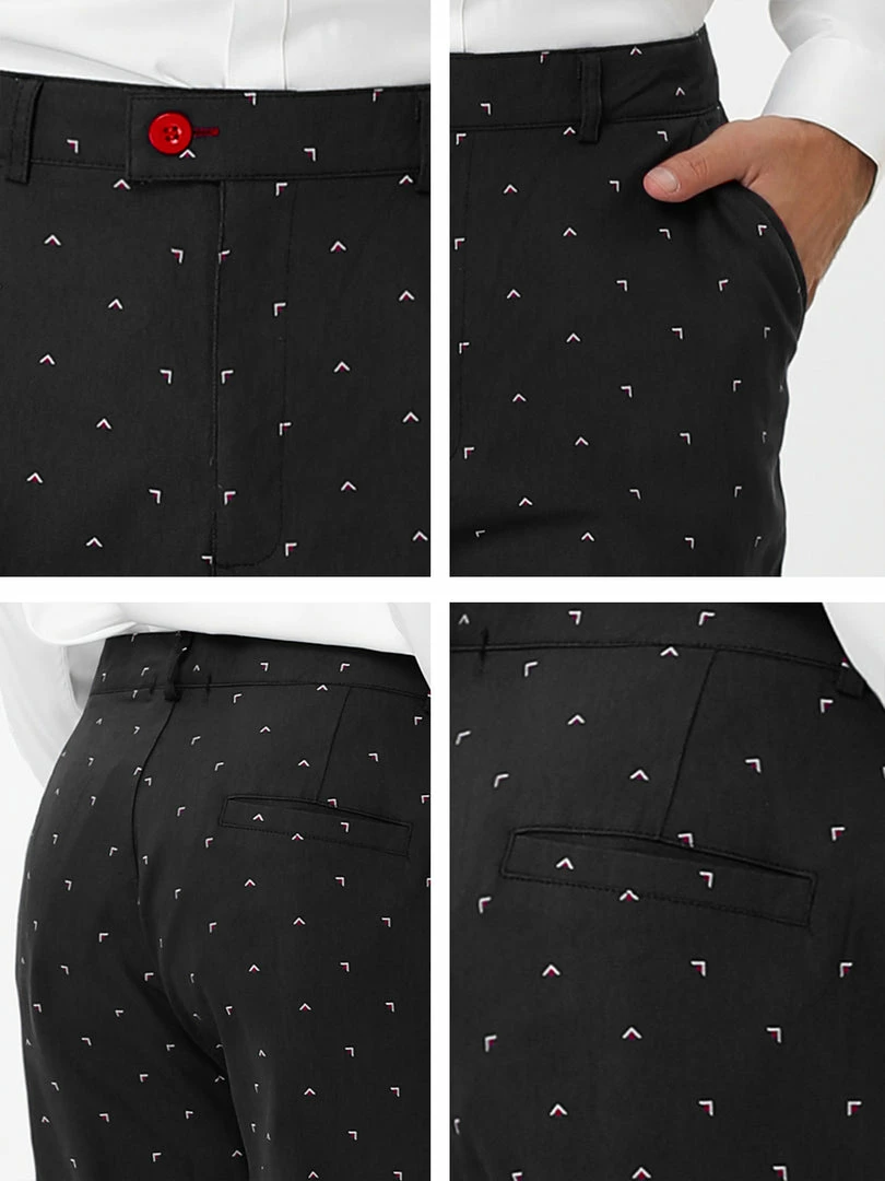 Allegra K Men's Business Trousers Casual Printed Slim Fit Flat Front Chinos Dress Pants 21 Allegra K Men's Business Trousers Casual Printed Slim Fit Flat Front Chinos Dress Pants