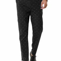 Allegra K Men's Business Trousers Casual Printed Slim Fit Flat Front Chinos Dress Pants 40 Allegra K Men's Business Trousers Casual Printed Slim Fit Flat Front Chinos Dress Pants