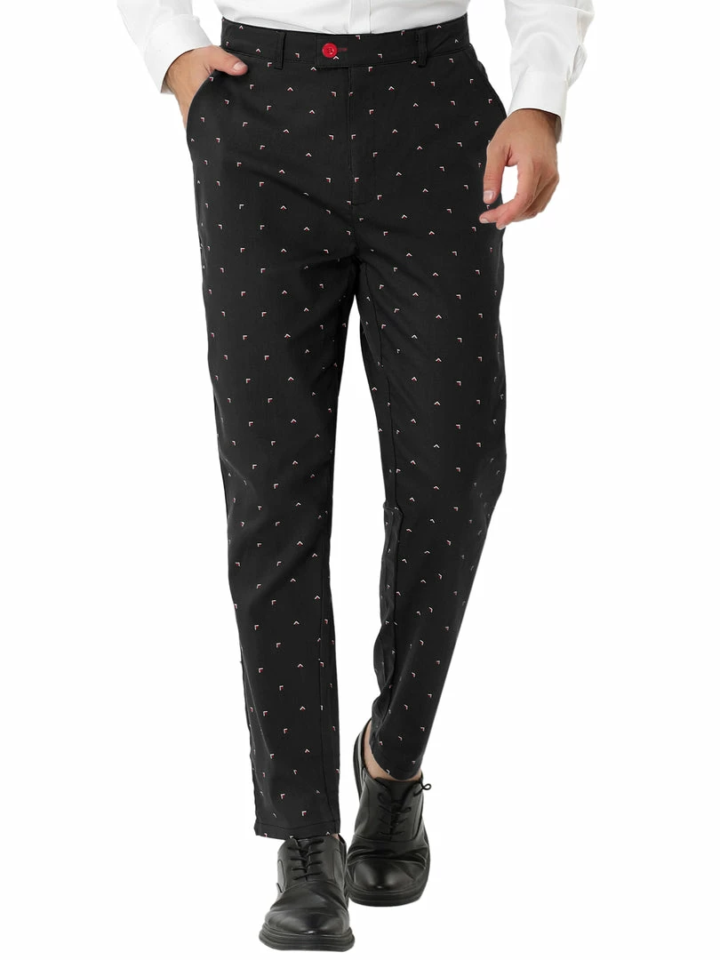 Allegra K Men's Business Trousers Casual Printed Slim Fit Flat Front Chinos Dress Pants 16 Allegra K Men's Business Trousers Casual Printed Slim Fit Flat Front Chinos Dress Pants