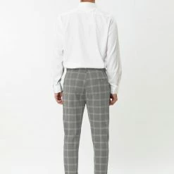 Allegra K Men's Dress Plaid Slim Fit Flat Front Business Pencil Pants With Pockets