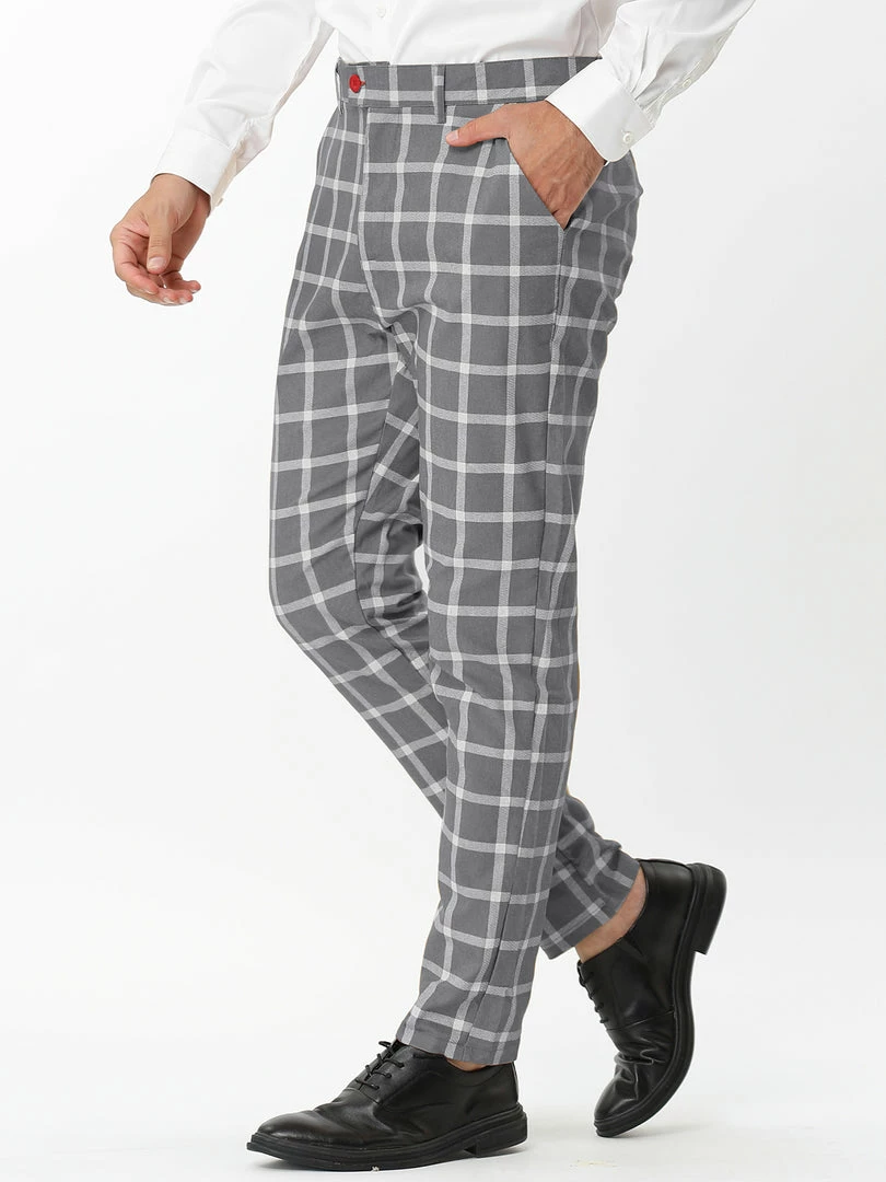 Allegra K Men's Plaid Dress Pants Casual Slim Fit Flat Front Business Checked Trousers 11 Allegra K Men's Plaid Dress Pants Casual Slim Fit Flat Front Business Checked Trousers