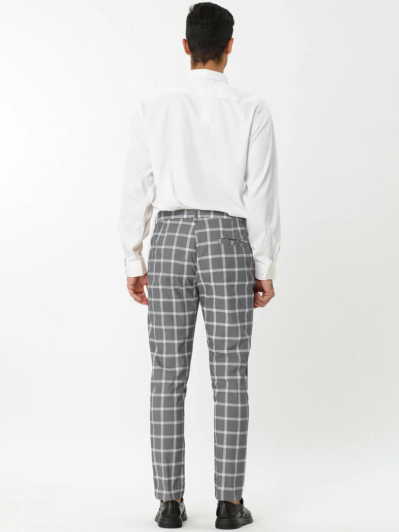 Allegra K Men's Plaid Dress Pants Casual Slim Fit Flat Front Business Checked Trousers 14 Allegra K Men's Plaid Dress Pants Casual Slim Fit Flat Front Business Checked Trousers