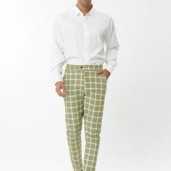 Allegra K Men's Plaid Dress Pants Casual Slim Fit Flat Front Business Checked Trousers 58 Allegra K Men's Plaid Dress Pants Casual Slim Fit Flat Front Business Checked Trousers