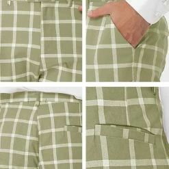 Allegra K Men's Plaid Dress Pants Casual Slim Fit Flat Front Business Checked Trousers 61 Allegra K Men's Plaid Dress Pants Casual Slim Fit Flat Front Business Checked Trousers