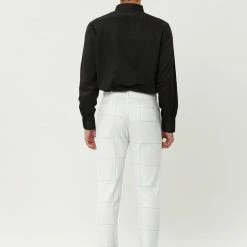 Allegra K Men's Business Checked Trousers Slim Fit Flat Front Plaid Dress Pants