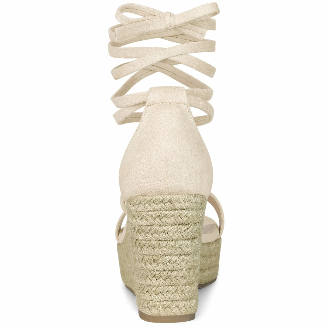 Allegra K Shoes Women's Espadrille Platform Lace Up Wedge Heels Sandals 12 Allegra K Shoes Women's Espadrille Platform Lace Up Wedge Heels Sandals