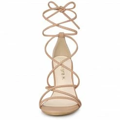 Allegra K Shoes Women's Strappy Heels Lace Up Stiletto Heel Sandals