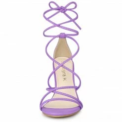 Allegra K Shoes Women's Strappy Heels Lace Up Stiletto Heel Sandals