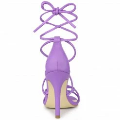 Allegra K Shoes Women's Strappy Heels Lace Up Stiletto Heel Sandals