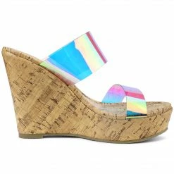 Allegra K Shoes Women's Clear Platform Transparent Straps Wedge Heels Sandals 21 Allegra K Shoes Women's Clear Platform Transparent Straps Wedge Heels Sandals