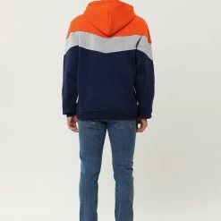 Allegra K Men's Novelty Color Block Hoodies Casual Plush Lined Pullover Sweatshirt With Pocket