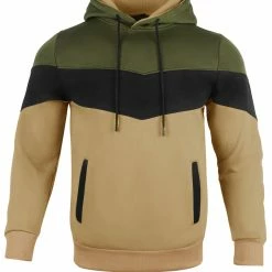 Allegra K Men's Novelty Color Block Hoodies Casual Plush Lined Pullover Sweatshirt With Pocket