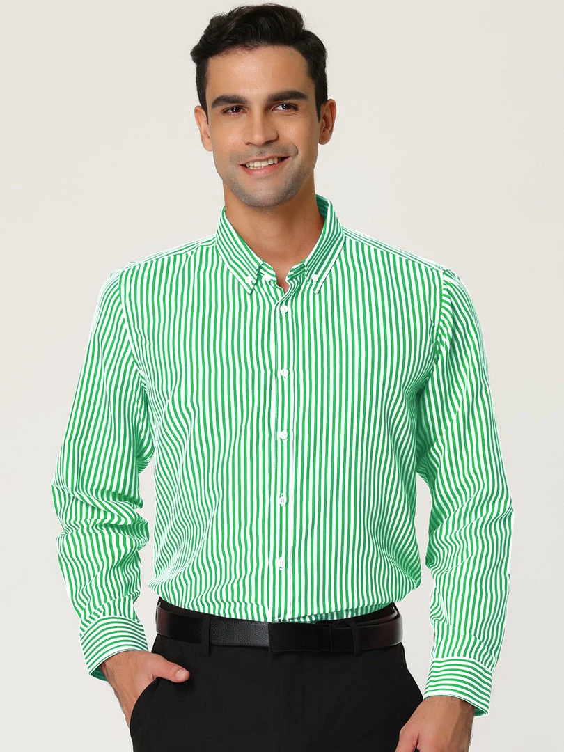 Allegra K Men's Business Vertical Striped Long Sleeves Button Down Dress Shirts 23 Allegra K Men's Business Vertical Striped Long Sleeves Button Down Dress Shirts