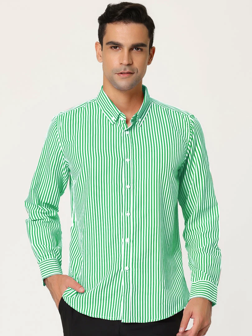 Allegra K Men's Business Vertical Striped Long Sleeves Button Down Dress Shirts 24 Allegra K Men's Business Vertical Striped Long Sleeves Button Down Dress Shirts