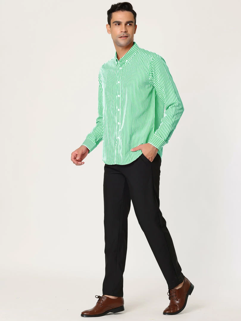 Allegra K Men's Business Vertical Striped Long Sleeves Button Down Dress Shirts 25 Allegra K Men's Business Vertical Striped Long Sleeves Button Down Dress Shirts