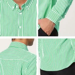 Allegra K Men's Business Vertical Striped Long Sleeves Button Down Dress Shirts 57 Allegra K Men's Business Vertical Striped Long Sleeves Button Down Dress Shirts