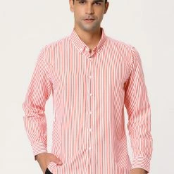 Allegra K Men's Business Vertical Striped Long Sleeves Button Down Dress Shirts 42 Allegra K Men's Business Vertical Striped Long Sleeves Button Down Dress Shirts