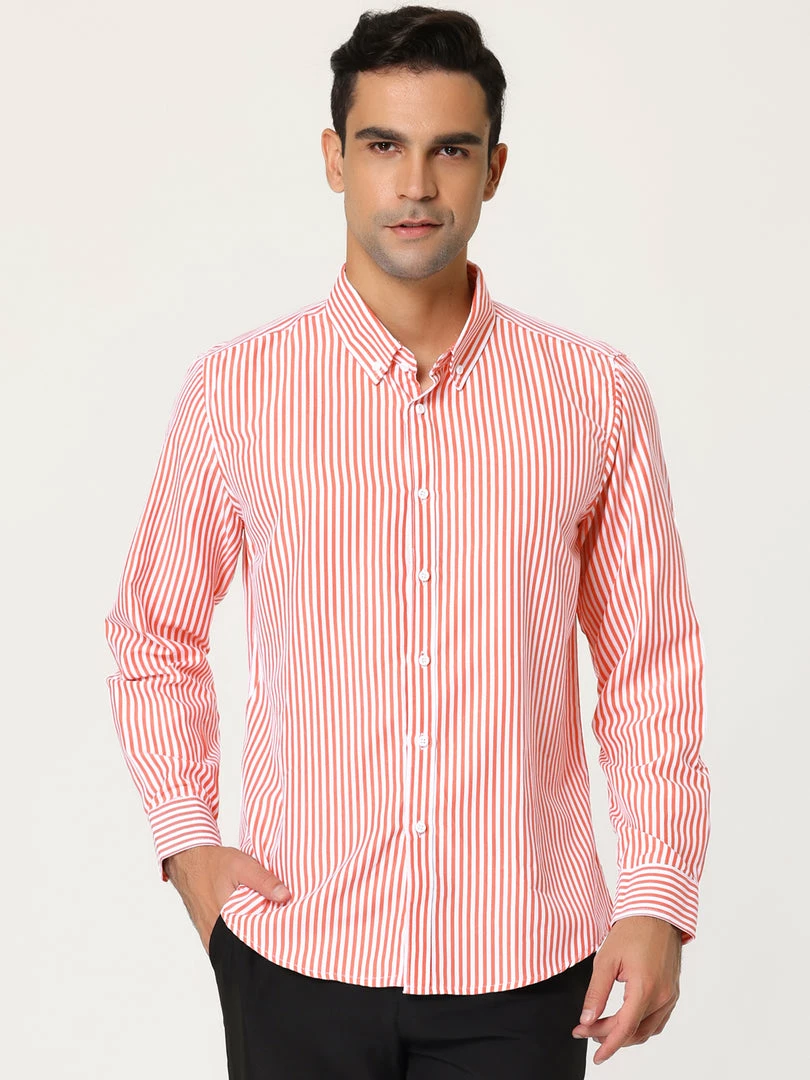 Allegra K Men's Business Vertical Striped Long Sleeves Button Down Dress Shirts 12 Allegra K Men's Business Vertical Striped Long Sleeves Button Down Dress Shirts