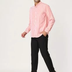 Allegra K Men's Business Vertical Striped Long Sleeves Button Down Dress Shirts 43 Allegra K Men's Business Vertical Striped Long Sleeves Button Down Dress Shirts