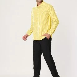 Allegra K Men's Business Vertical Striped Long Sleeves Button Down Dress Shirts 37 Allegra K Men's Business Vertical Striped Long Sleeves Button Down Dress Shirts