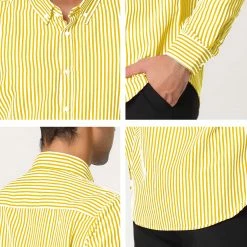 Allegra K Men's Business Vertical Striped Long Sleeves Button Down Dress Shirts 39 Allegra K Men's Business Vertical Striped Long Sleeves Button Down Dress Shirts