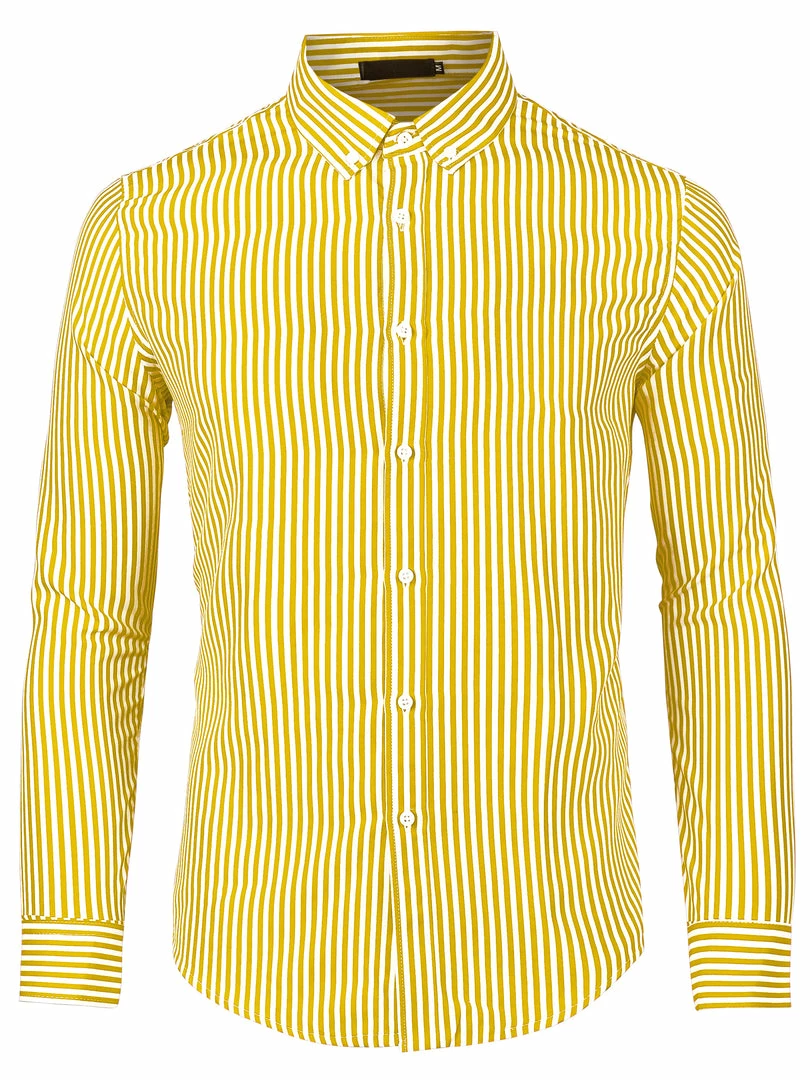 Allegra K Men's Business Vertical Striped Long Sleeves Button Down Dress Shirts 4 Allegra K Men's Business Vertical Striped Long Sleeves Button Down Dress Shirts