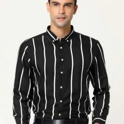 Allegra K Men's Business Vertical Striped Long Sleeves Button Down Dress Shirts 59 Allegra K Men's Business Vertical Striped Long Sleeves Button Down Dress Shirts
