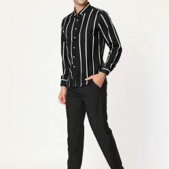 Allegra K Men's Business Vertical Striped Long Sleeves Button Down Dress Shirts 61 Allegra K Men's Business Vertical Striped Long Sleeves Button Down Dress Shirts