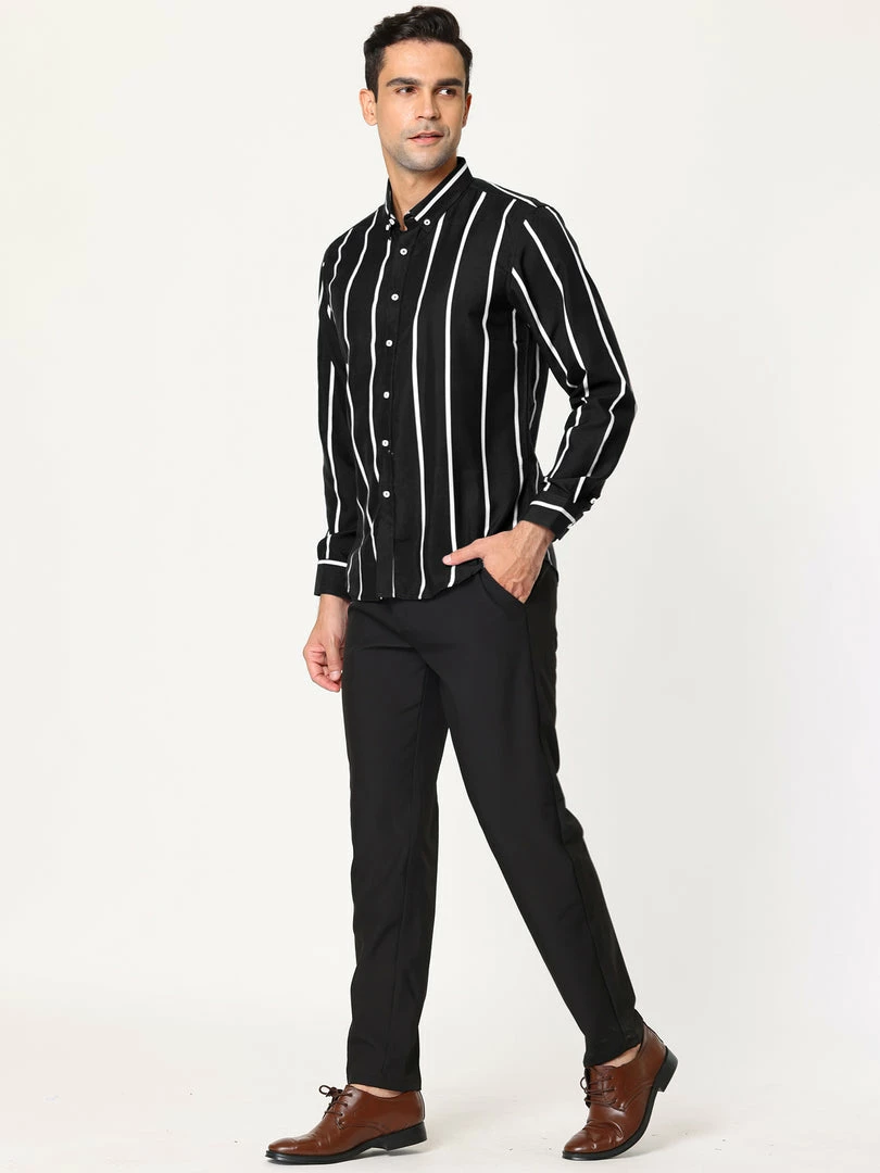 Allegra K Men's Business Vertical Striped Long Sleeves Button Down Dress Shirts 31 Allegra K Men's Business Vertical Striped Long Sleeves Button Down Dress Shirts