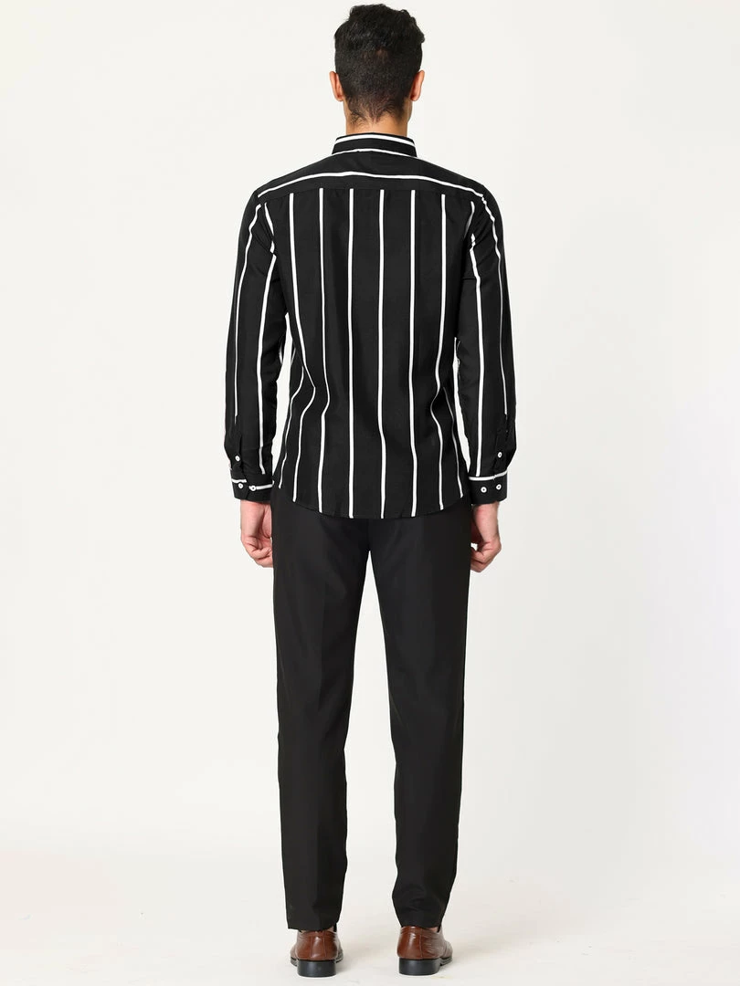 Allegra K Men's Business Vertical Striped Long Sleeves Button Down Dress Shirts 32 Allegra K Men's Business Vertical Striped Long Sleeves Button Down Dress Shirts