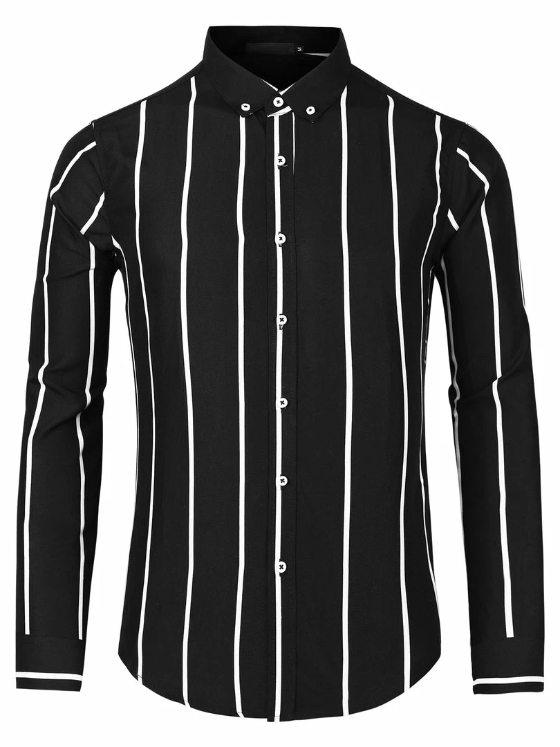 Allegra K Men's Business Vertical Striped Long Sleeves Button Down Dress Shirts 28 Allegra K Men's Business Vertical Striped Long Sleeves Button Down Dress Shirts