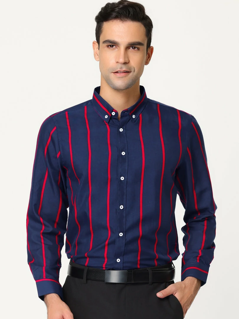 Allegra K Men's Business Vertical Striped Long Sleeves Button Down Dress Shirts 17 Allegra K Men's Business Vertical Striped Long Sleeves Button Down Dress Shirts