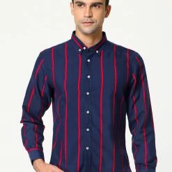 Allegra K Men's Business Vertical Striped Long Sleeves Button Down Dress Shirts 48 Allegra K Men's Business Vertical Striped Long Sleeves Button Down Dress Shirts