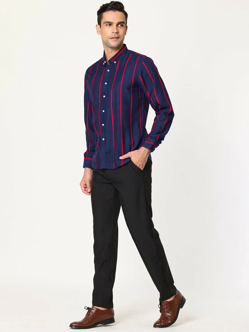 Allegra K Men's Business Vertical Striped Long Sleeves Button Down Dress Shirts 19 Allegra K Men's Business Vertical Striped Long Sleeves Button Down Dress Shirts