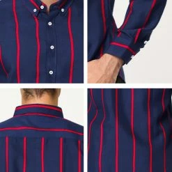 Allegra K Men's Business Vertical Striped Long Sleeves Button Down Dress Shirts 51 Allegra K Men's Business Vertical Striped Long Sleeves Button Down Dress Shirts