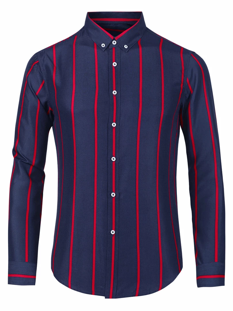 Allegra K Men's Business Vertical Striped Long Sleeves Button Down Dress Shirts 16 Allegra K Men's Business Vertical Striped Long Sleeves Button Down Dress Shirts