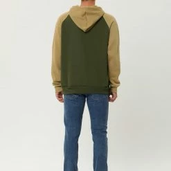 Allegra K Men's Hoodie Sweatshirt Casual Raglan Long Sleeves Color Block Pullover With Pocket