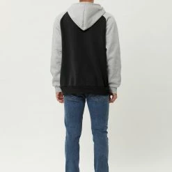 Allegra K Men's Hoodie Sweatshirt Casual Raglan Long Sleeves Color Block Pullover With Pocket