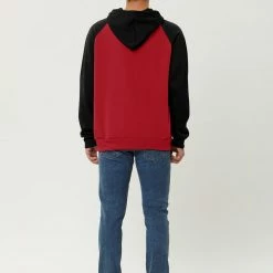 Allegra K Men's Hoodie Sweatshirt Casual Raglan Long Sleeves Color Block Pullover With Pocket