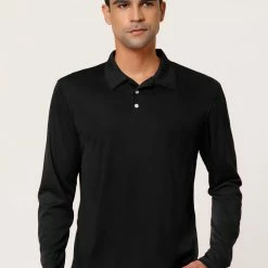 Allegra K Men's Casual Long Sleeves Polo Shirts Regular Fit Solid Golf Shirt 36 Allegra K Men's Casual Long Sleeves Polo Shirts Regular Fit Solid Golf Shirt