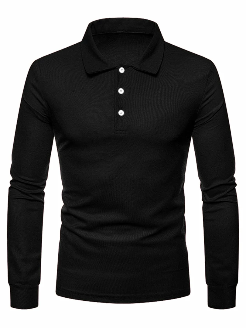 Allegra K Men's Casual Long Sleeves Polo Shirts Regular Fit Solid Golf Shirt 4 Allegra K Men's Casual Long Sleeves Polo Shirts Regular Fit Solid Golf Shirt