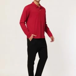 Allegra K Men's Casual Long Sleeves Polo Shirts Regular Fit Solid Golf Shirt 49 Allegra K Men's Casual Long Sleeves Polo Shirts Regular Fit Solid Golf Shirt