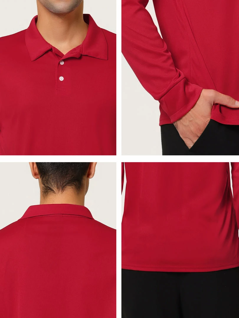 Allegra K Men's Casual Long Sleeves Polo Shirts Regular Fit Solid Golf Shirt 21 Allegra K Men's Casual Long Sleeves Polo Shirts Regular Fit Solid Golf Shirt