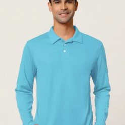 Allegra K Men's Casual Long Sleeves Polo Shirts Regular Fit Solid Golf Shirt 41 Allegra K Men's Casual Long Sleeves Polo Shirts Regular Fit Solid Golf Shirt