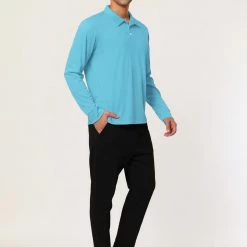 Allegra K Men's Casual Long Sleeves Polo Shirts Regular Fit Solid Golf Shirt 43 Allegra K Men's Casual Long Sleeves Polo Shirts Regular Fit Solid Golf Shirt