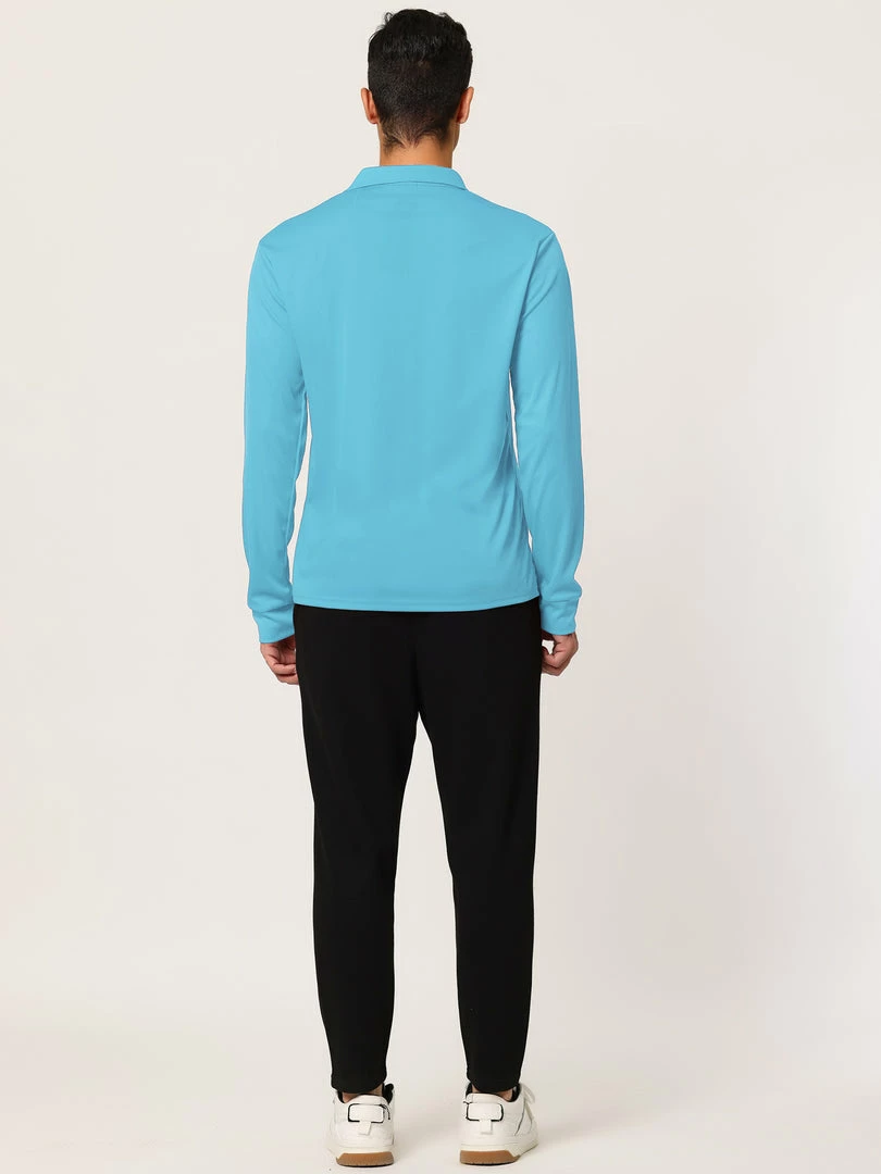 Allegra K Men's Casual Long Sleeves Polo Shirts Regular Fit Solid Golf Shirt 14 Allegra K Men's Casual Long Sleeves Polo Shirts Regular Fit Solid Golf Shirt