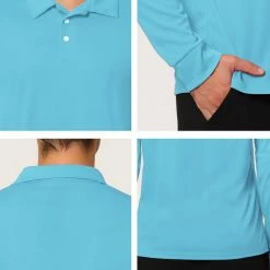Allegra K Men's Casual Long Sleeves Polo Shirts Regular Fit Solid Golf Shirt 45 Allegra K Men's Casual Long Sleeves Polo Shirts Regular Fit Solid Golf Shirt