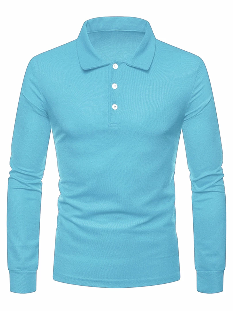 Allegra K Men's Casual Long Sleeves Polo Shirts Regular Fit Solid Golf Shirt 10 Allegra K Men's Casual Long Sleeves Polo Shirts Regular Fit Solid Golf Shirt