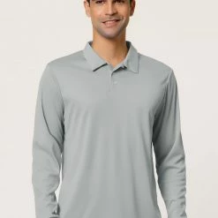 Allegra K Men's Casual Long Sleeves Polo Shirts Regular Fit Solid Golf Shirt 54 Allegra K Men's Casual Long Sleeves Polo Shirts Regular Fit Solid Golf Shirt